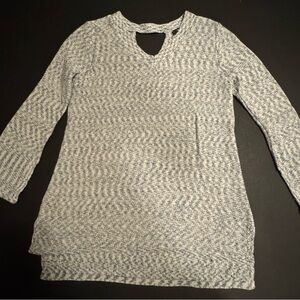 Style & Co. Heathered Blue & White Knit Sweater with Keyhole Back
